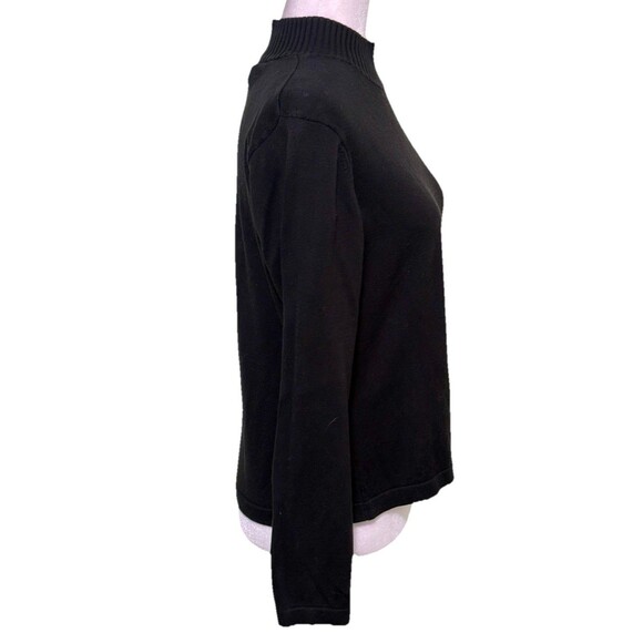 Talbots Women's Black Mock Neck Sweater Minimalist Classic Basic Quiet Luxury M - Picture 4 of 8